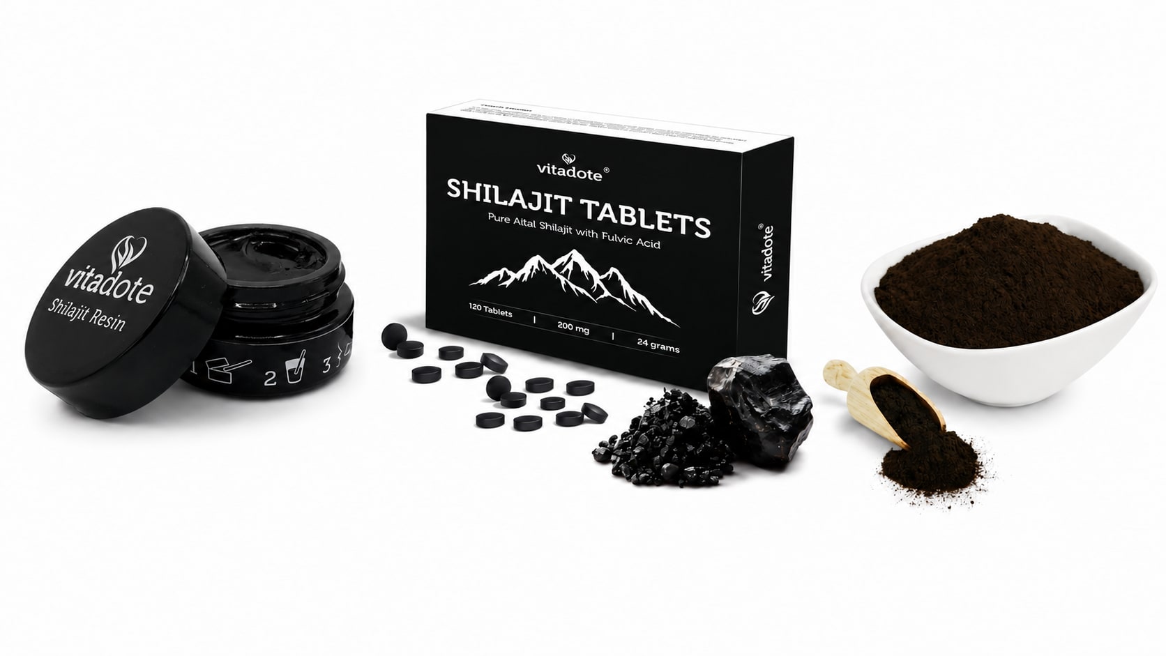 Shilajit Poeder vs Hars vs Tabletten 2026: Vitadote Eerlijke Vergelijking