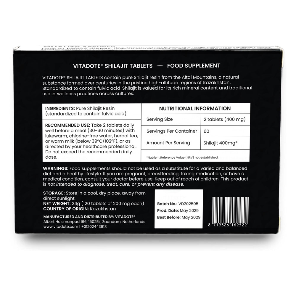 Vegan Shilajit voor weerstand en uithoudingsvermogen