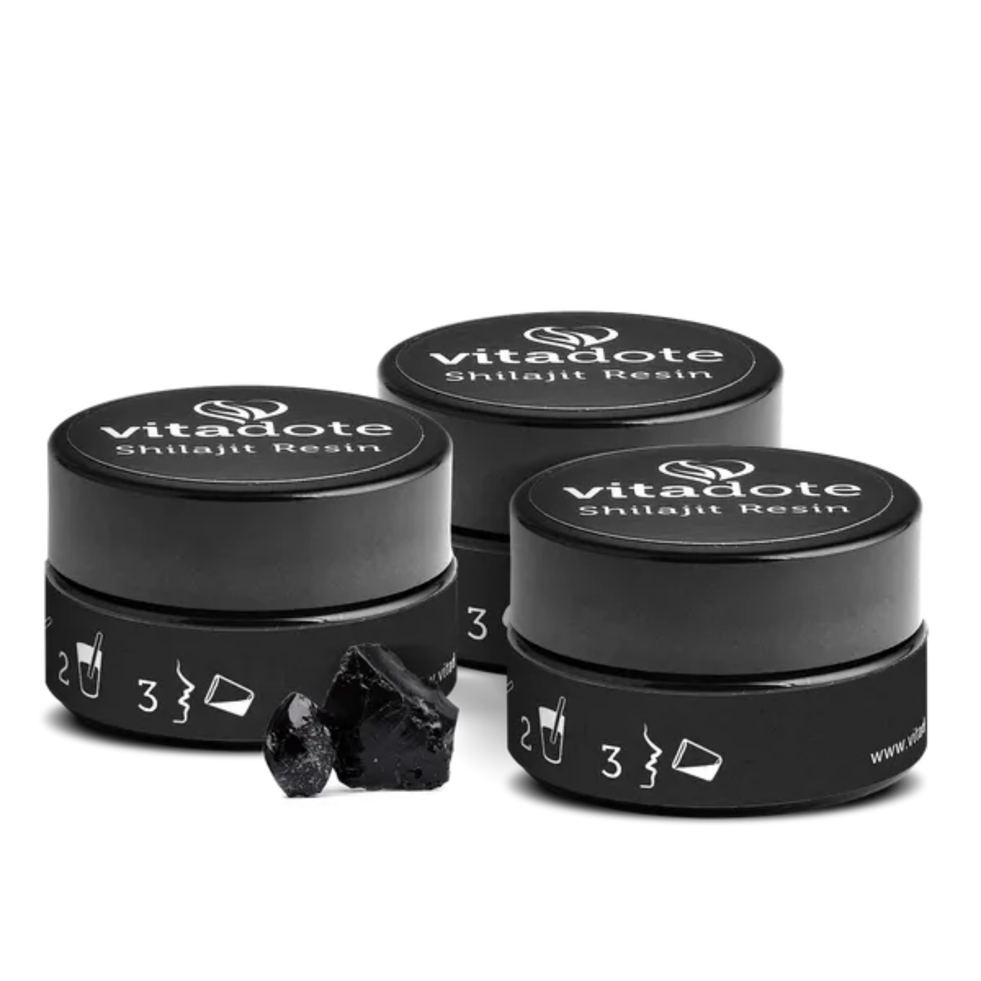 Vitadote Résine de Shilajit 3x 30g — Pure Résine de Shilajit, Altaï (Testée en Laboratoire)